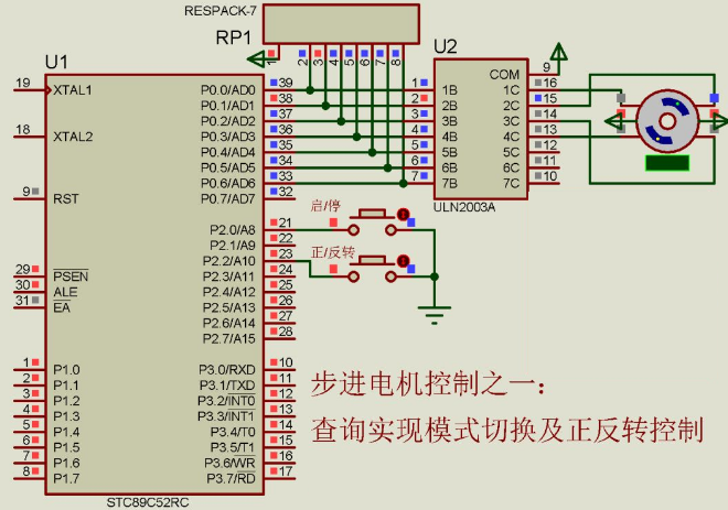 步进电机控制之一：查询实现正反转控制